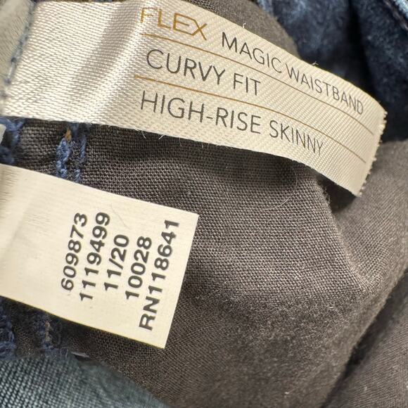 NWT Lane Bryant Women's Blue Stretch Distressed High Rise Skinny Jeans Size 22 - Picture 11 of 12